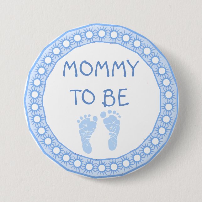 Mama, zum blauer Jungen-Babypartyknopf zu sein Button (Vorderseite)