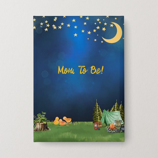 Mama zum Button für Camping Themed Kinderdusche (Vorderseite)