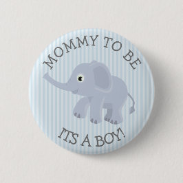 Mama, zum Elefant-blaues gestreiftes Button