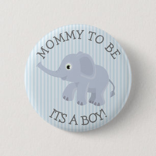 Mama, zum Elefant-blaues gestreiftes Button
