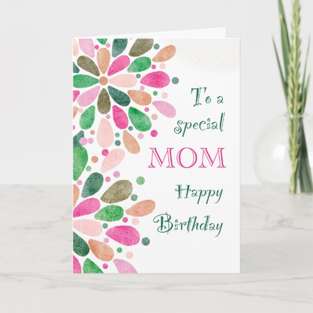 Mama zum Geburtstag farbenfroh Karte (Vorderseite)