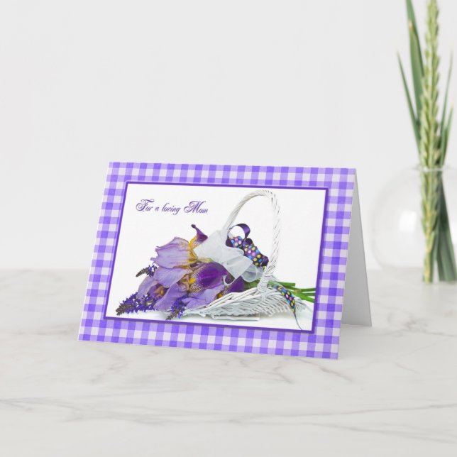 Mama zum Geburtstag Iris Bouquet Karte (Vorderseite)