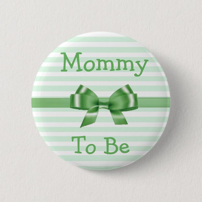 Mama, zum grüner u. weißer Bogen-Babypartyknopf zu Button (Vorderseite)