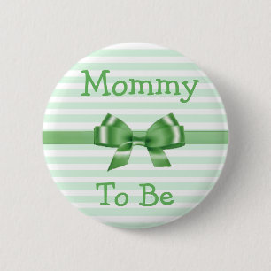 Mama, zum grüner u. weißer Bogen-Babypartyknopf zu Button