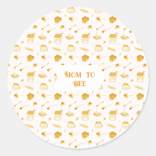 Mama zum Honey Themed Runder Aufkleber (Vorderseite)