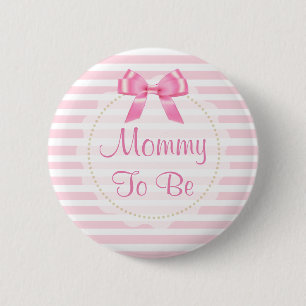 Mama, zum rosa Bogen-Babyparty-Knopf zu sein Button