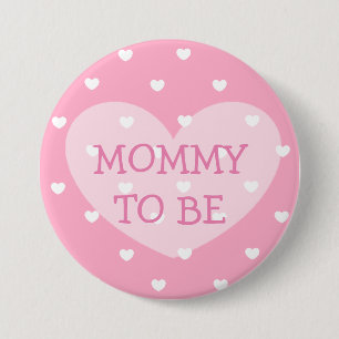 Mama, zum rosa Herzen Babyparty-Knopf zu sein Button