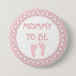 Mama, zum rosa korallenroter Babypartyknopf zu Button