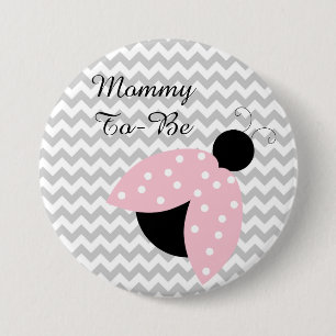 "Mama, zum rosa Marienkäfer-Babyparty-Knopf zu Button