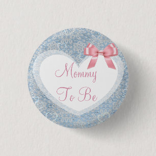 Mama, zum rosa u. blauer Babyparty-Knopf zu sein Button