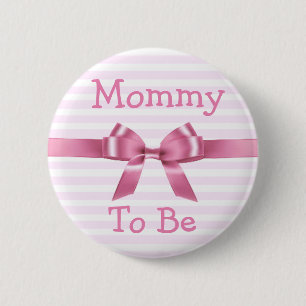 Mama, zum rosa u. weißer Babypartyknopf zu sein Button