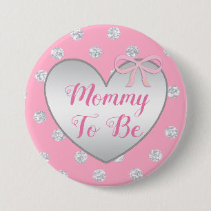 Mama, zum rosa und silberner button