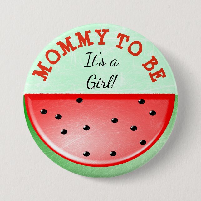 Mama, zum Wassermelone-themenorientierter Button (Vorderseite)