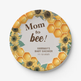 Mama zur Baby-Dusche mit gelber Sonnenblume Pappteller