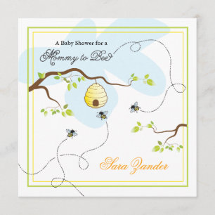 Mama zur Bienen-Babyparty-Einladung Einladung