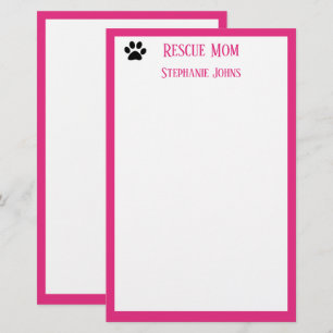 Mama zur Rettung von Hunden Pet Parent Pink Indivi Briefpapier