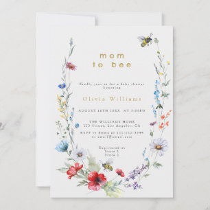 Mama zur Wildblume Wiese Babydusche Einladung