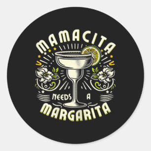 Mamacita benötigt einen Margarita Funny Cinco De M Runder Aufkleber