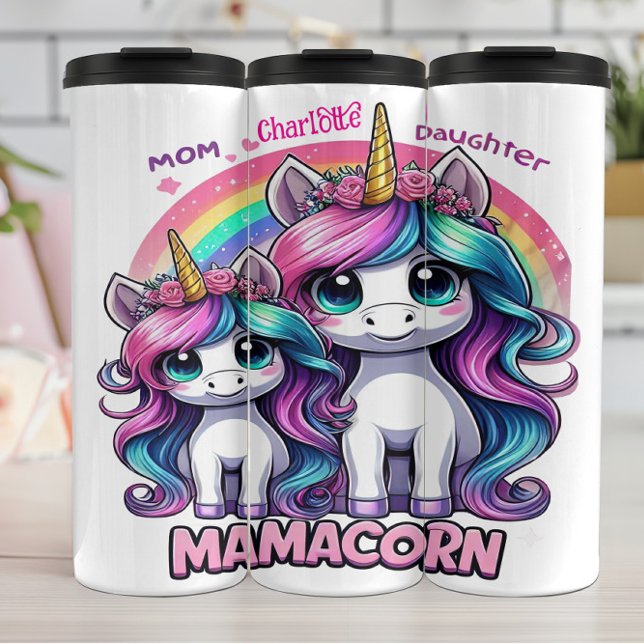 Mamacorn: Einhornende Mama, Tochter-Liebe Thermosbecher (Von Creator hochgeladen)