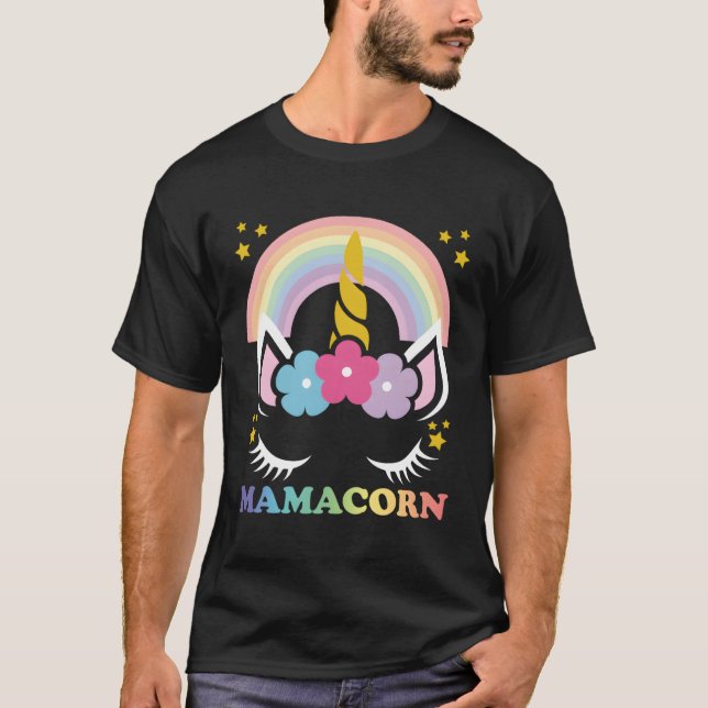 Mamacorn Unicorn Mama Niedlich Einicorn Mama Mamac T-Shirt (Vorderseite)