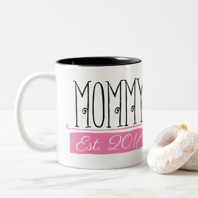 Mamaest-Geschenk-Tasse 2018 Zweifarbige Tasse (Mit Donut)