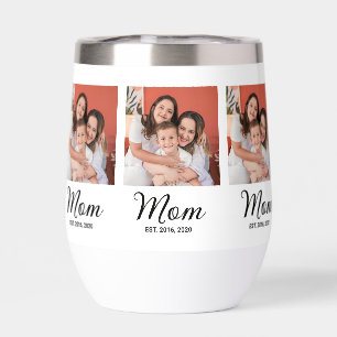 Maman a établi un script noir photo thermique vin 