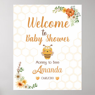 Maman À Être Baby shower Affiche de bienvenue