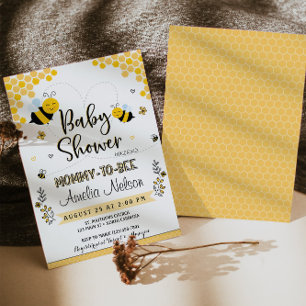 Maman À Être Baby shower Invitation Jaune Neutre