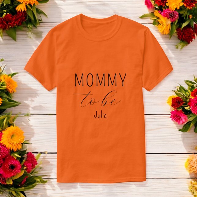 Maman à être Baby shower t-shirt orange (Créateur téléchargé)