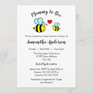 Maman à l'abeille - invitation de baby shower