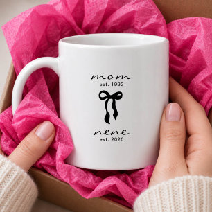 Maman à Nene Mug Rose Ruban Rayures