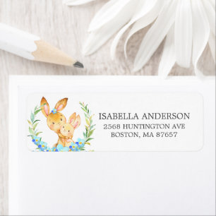 Maman & Baby Bunny Baby shower Étiquette de adress