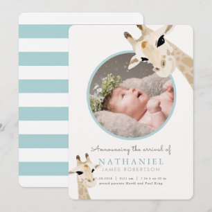 Maman & Baby Giraffe Faire-part de naissance photo