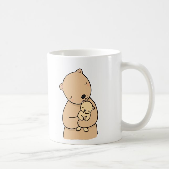 Maman Bear et tasse mignonne d'animal de région (Droite)