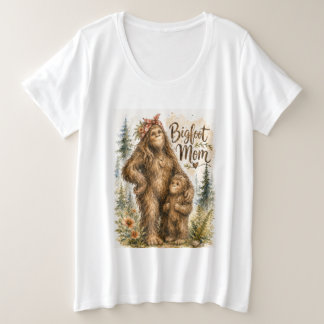 Maman Bigfoot Aquarelle Forêt Art de Famille Crypt