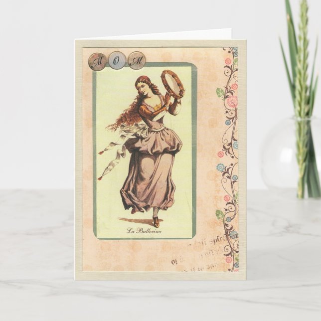 Maman, carte de voeux de ballerine de La (Devant)