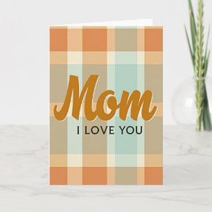 Maman chère je t'aime carte à carreaux