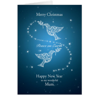 Maman, colombes de Noël de paix