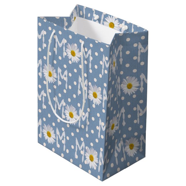Maman Daisy Sur Sac Cadeau Moyen Pois (Dos Angle)