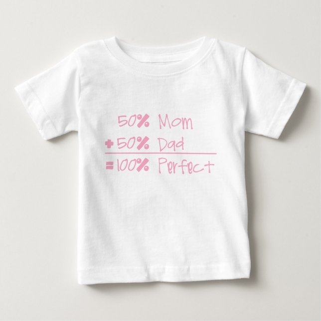 Maman de 50% + Papa de 50% = T-shirt infantile (Devant)