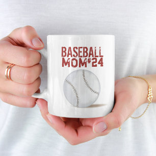 Maman de baseball chic Tasse numéro de joueur pers
