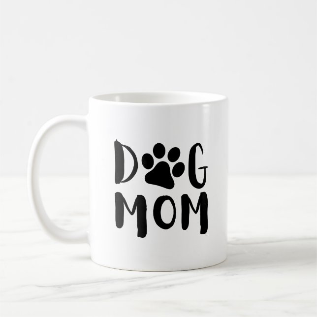 Maman de chien avec Empreinte de patte| Mug de caf (Gauche)