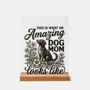 Maman de chien incroyable Design floral vintage po