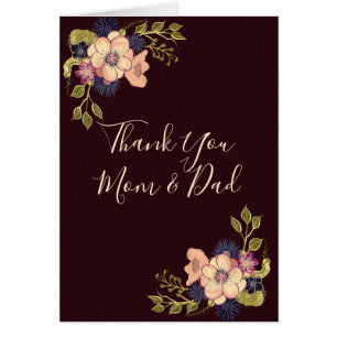 Maman de Merci et papa, carte florale de Bourgogne