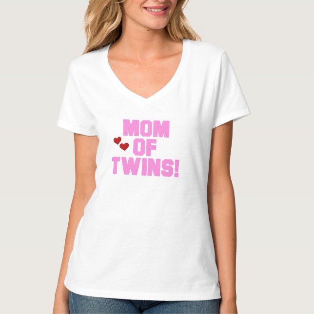 Maman de T-shirts et cadeaux Twins-Pink (Devant)