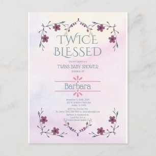 Maman de Twins Genre Reveillez Invitation : Boho A