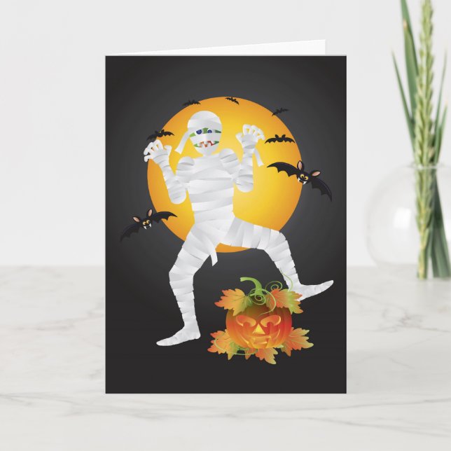 Maman d'Halloween avec carte de voeux Citrouille s (Devant)