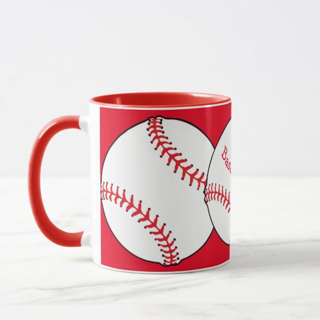 Maman du baseball Ringer Mug (Gauche)