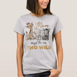 Maman du T-shirt Gold Foil Two Wild 2nd Birthday