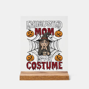 Maman Épuisée Est Costume Sorcière Halloween Café 